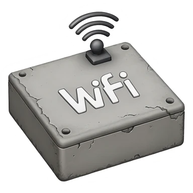 A Block saying "wifi" lying on a street sticker