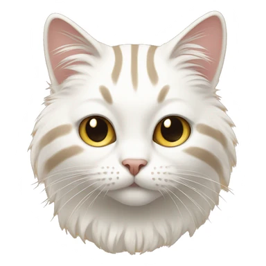 White cat with beige stripes and big fur sticker