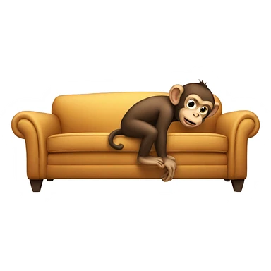 Monkey boy climbing couch sticker
