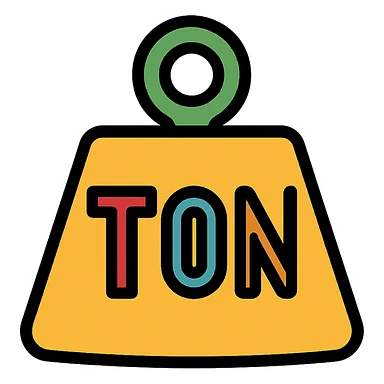 the word 'ton' in a colorful outlined icon style sticker