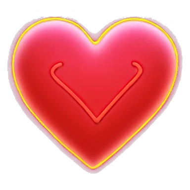 red neon heart sticker