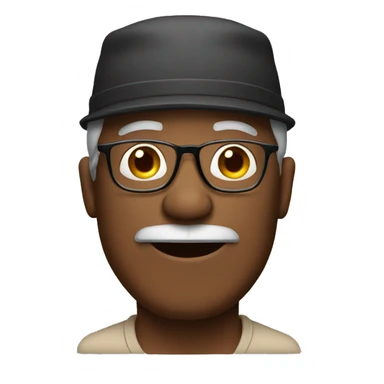 mature male with glasses and hat sticker