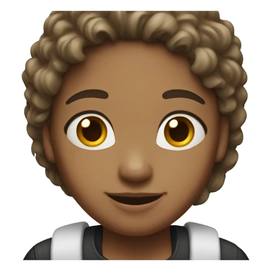 Brown-haired with a little white strand of hair girl smiling  sticker