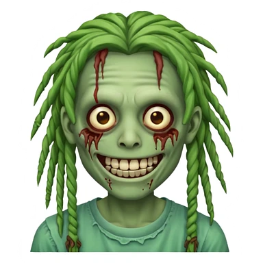 zombie with dreads with braces smiling  sticker