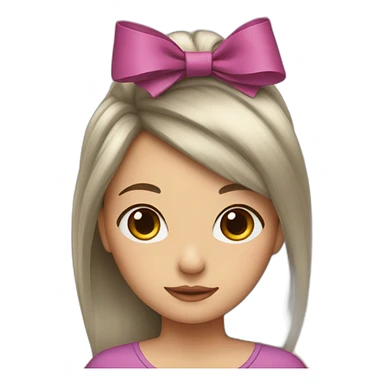 Girl with hairbow sticker