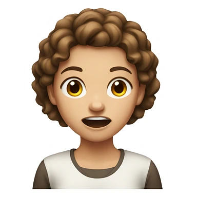 Girl with brown hair growling sticker