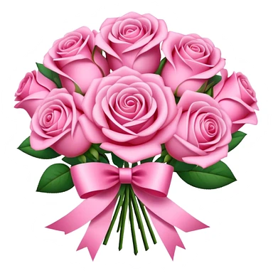 pink rose bouquet with pink ribbons  sticker