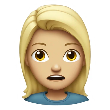 Angry blond girl sticker