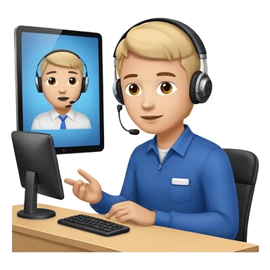 A male customer who has a product service request wanting information on one of two products? sticker