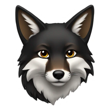 Black fox side view  sticker
