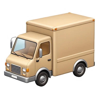 emoji of beige delivery truck, in perspective view sticker