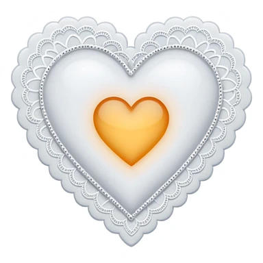white heart with a lace border sticker