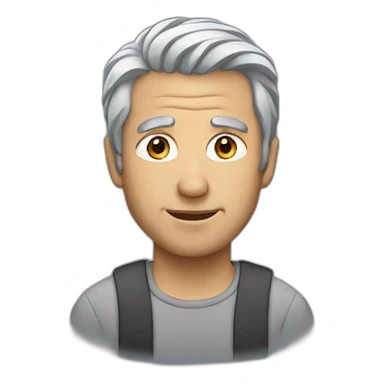 man with grey hair without mustage sticker