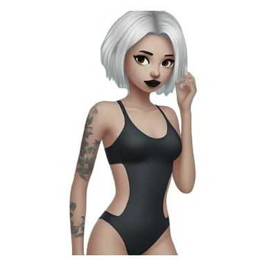 Goth girl in swimsuit sticker