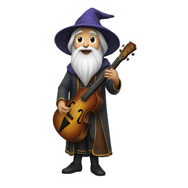 Wizard playing music sticker