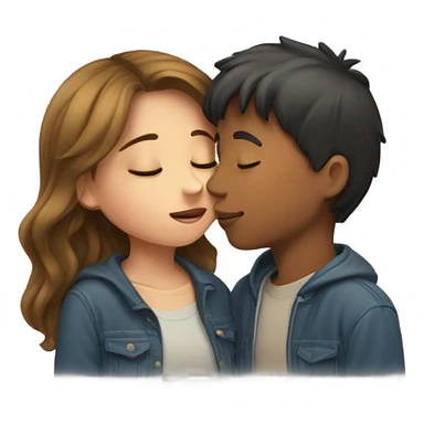 Boy and girl kissing sticker