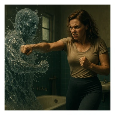 Donna che sta sconfiggendo la sua ritenzione idrica stile cinema sticker