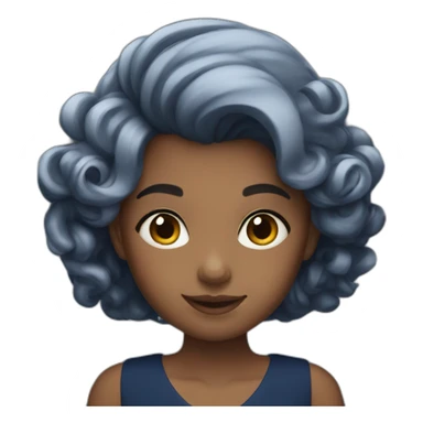 A girl with beautiful hair and wearing a navy blue dress sticker