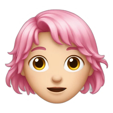 cry pink haired girl make heart with hand sticker