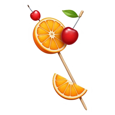 orange slice and cherry on a skewer sticker