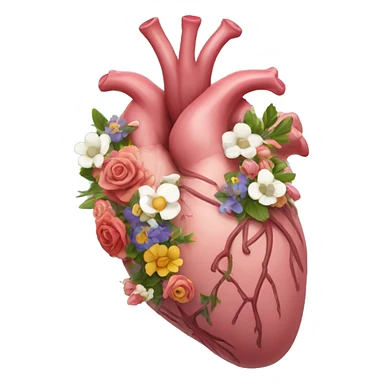 Anatomical hart with flowers sticker
