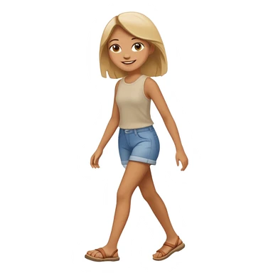 full body girl with walking sticker