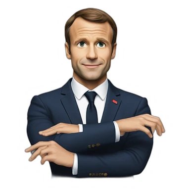 Macron les mains en l’air sticker