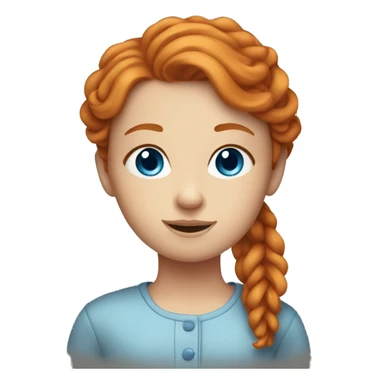 Ginger beautiful girl with blue eyes  sticker