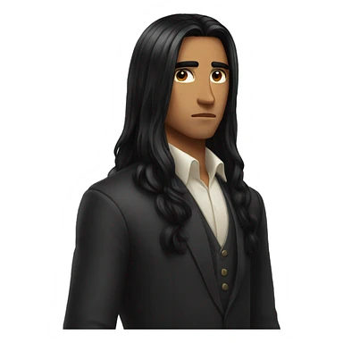 Long black hair serious and impatient rich 22 yrs old sticker