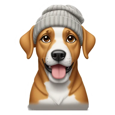 Dog wearing beanie sticker