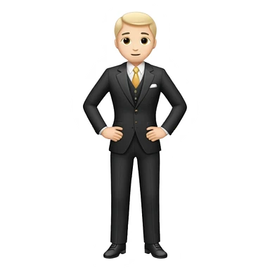 full body 1920s wealthy man in suit, athletic build, emoji style sticker