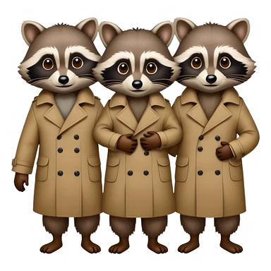 Three raccoons in one trench coat sticker