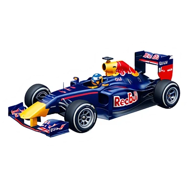 Crea un emoji de carro de f1 de red bull sticker