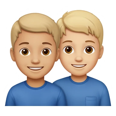 two kids light skin sticker