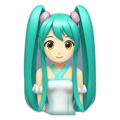 Hatsune Miku, viewed from the side, awaiting child. sticker