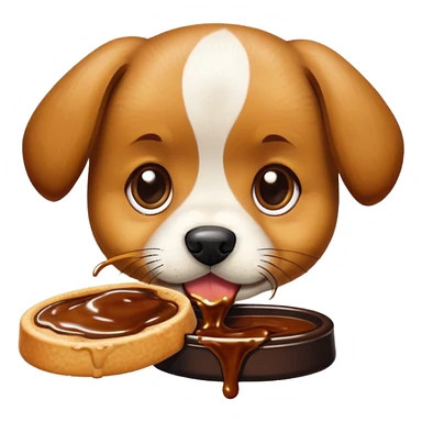 Puppy eating marmite  sticker