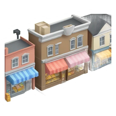 isometric row of shops sticker
