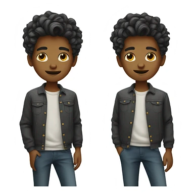 Emotional boy with fashionable hairstyle  sticker