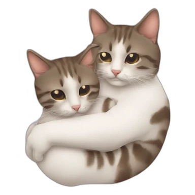 Deux chats qui se font un calin sticker