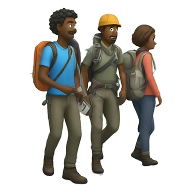 People explore mountains sticker