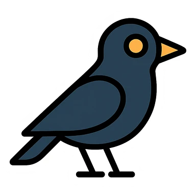 black bird, simple sticker