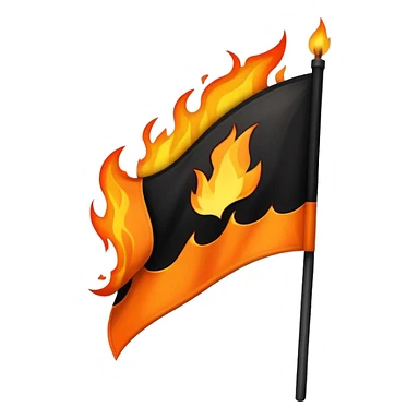 blank flag burning with flames sticker