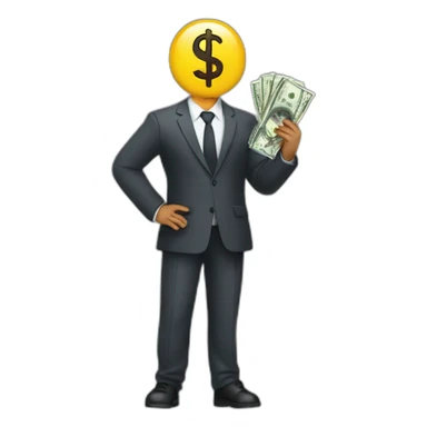 Dollar man with a Logo in the Hand where ASEF is standing sticker