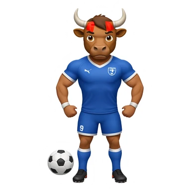 Create emojis of a bull that are related to soccer sticker