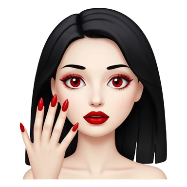 a face with the nails sticker