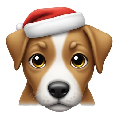 puppy wearing a Santa hat sticker
