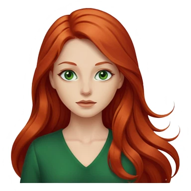 je veux un emoji femme rousse les yeux verts foncé et les cheveux plus longs  sticker