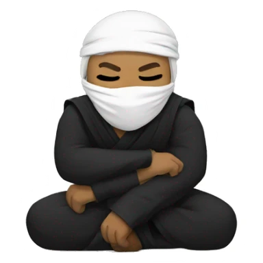 Ninja sleeping on the ground sticker