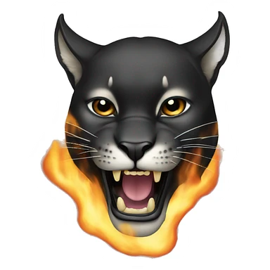 Black burning Puma sticker