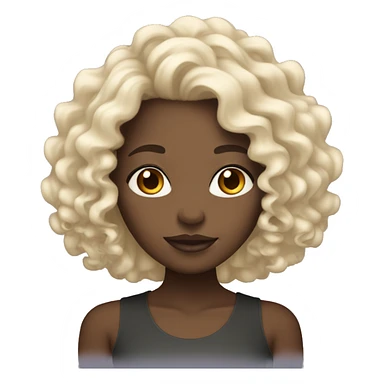 Black girl with deep skin tone with platinum blonde curly hair  sticker
